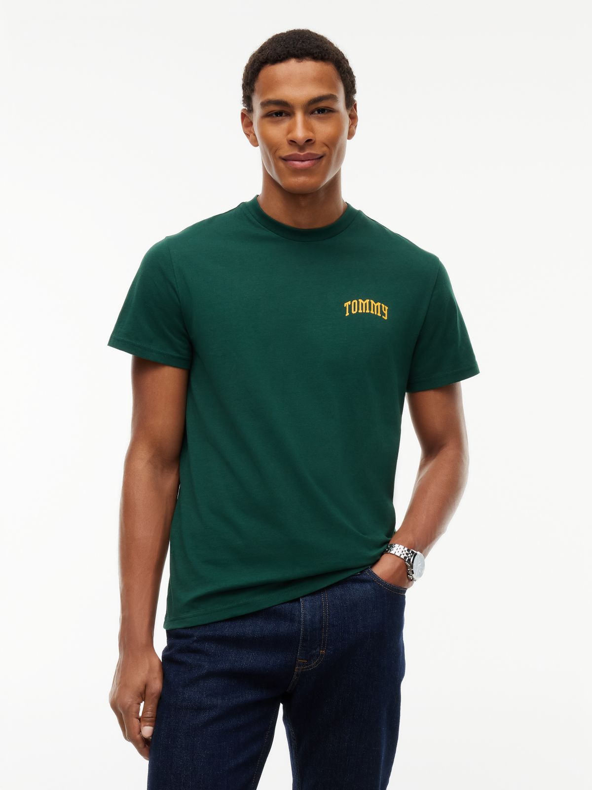 Logo Slim Jersey T-Shirt — Green