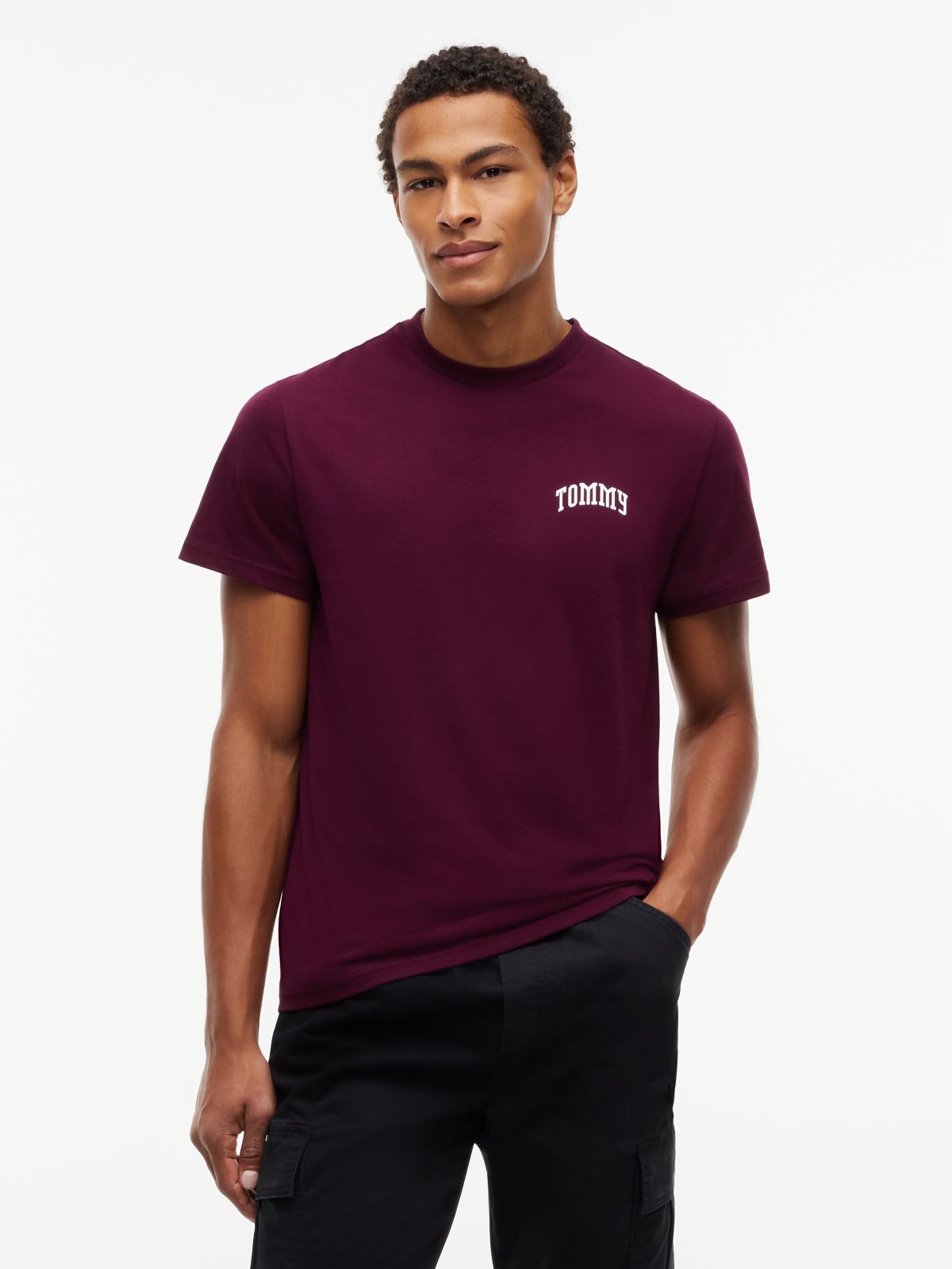 Logo Slim Jersey T-Shirt — Purple
