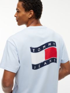 Wavy Flag Back Logo Relaxed T-Shirt — Blue 3
