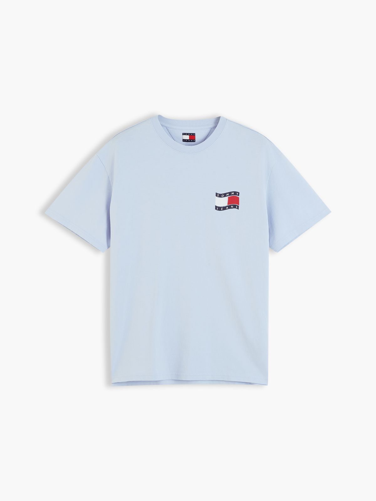 Wavy Flag Back Logo Relaxed T-Shirt — Blue