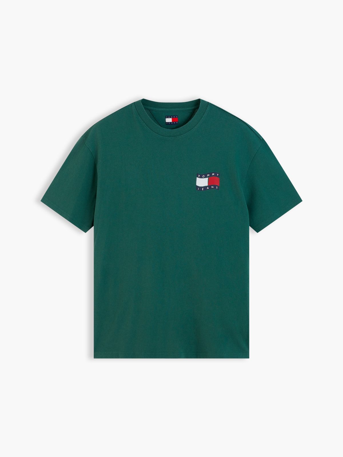 Wavy Flag Back Logo Relaxed T-Shirt — Green