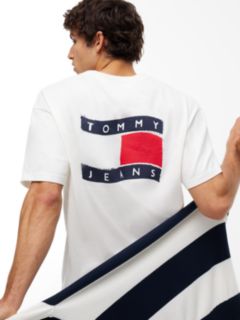 Wavy Flag Back Logo Relaxed T-Shirt — White 3