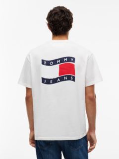 Wavy Flag Back Logo Relaxed T-Shirt — White 4
