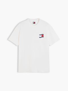 Wavy Flag Back Logo Relaxed T-Shirt — White 5