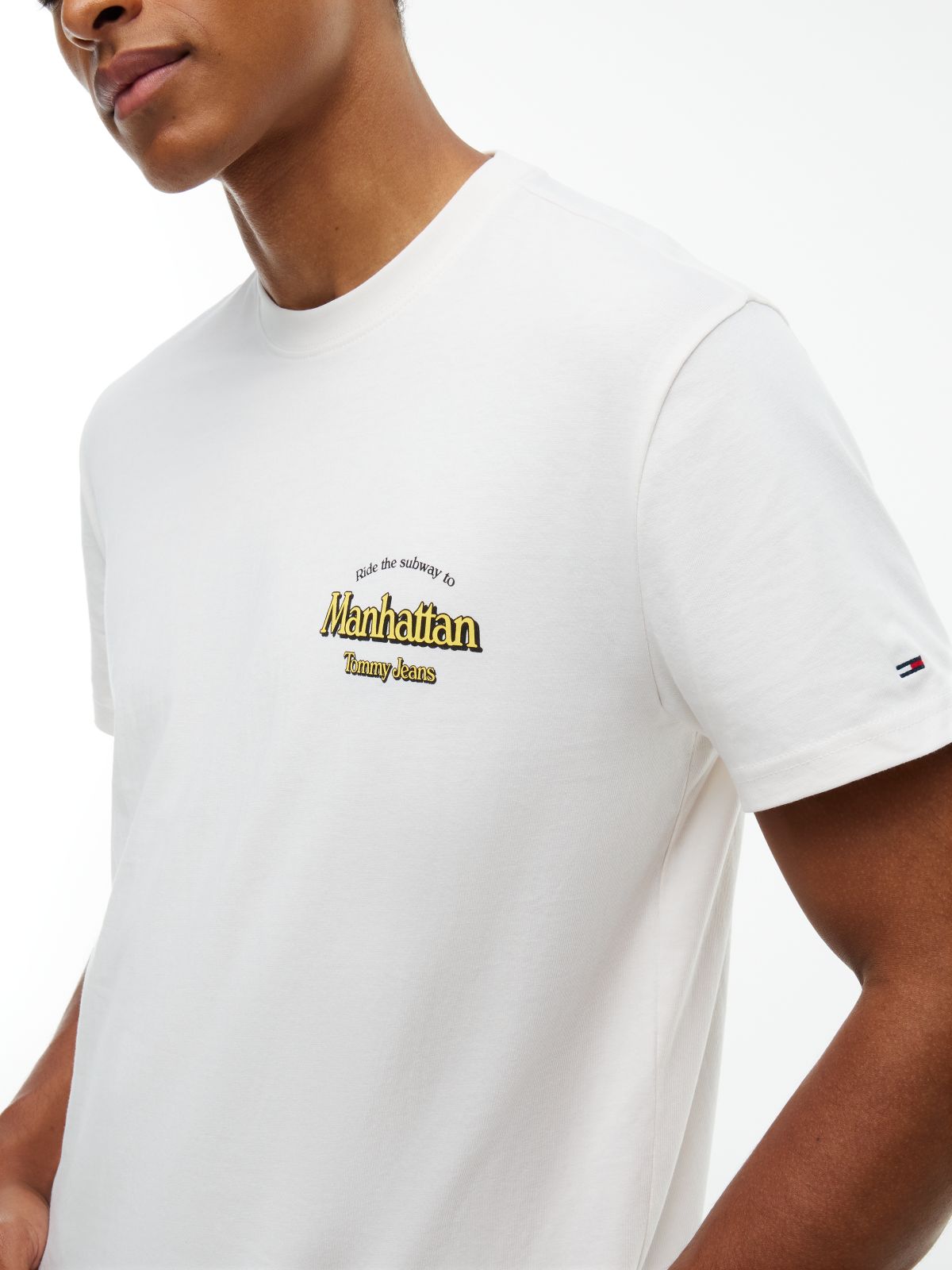 Back Graphic Jersey Crew Neck T-Shirt — White