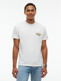 Back Graphic Jersey Crew Neck T-Shirt — White 1