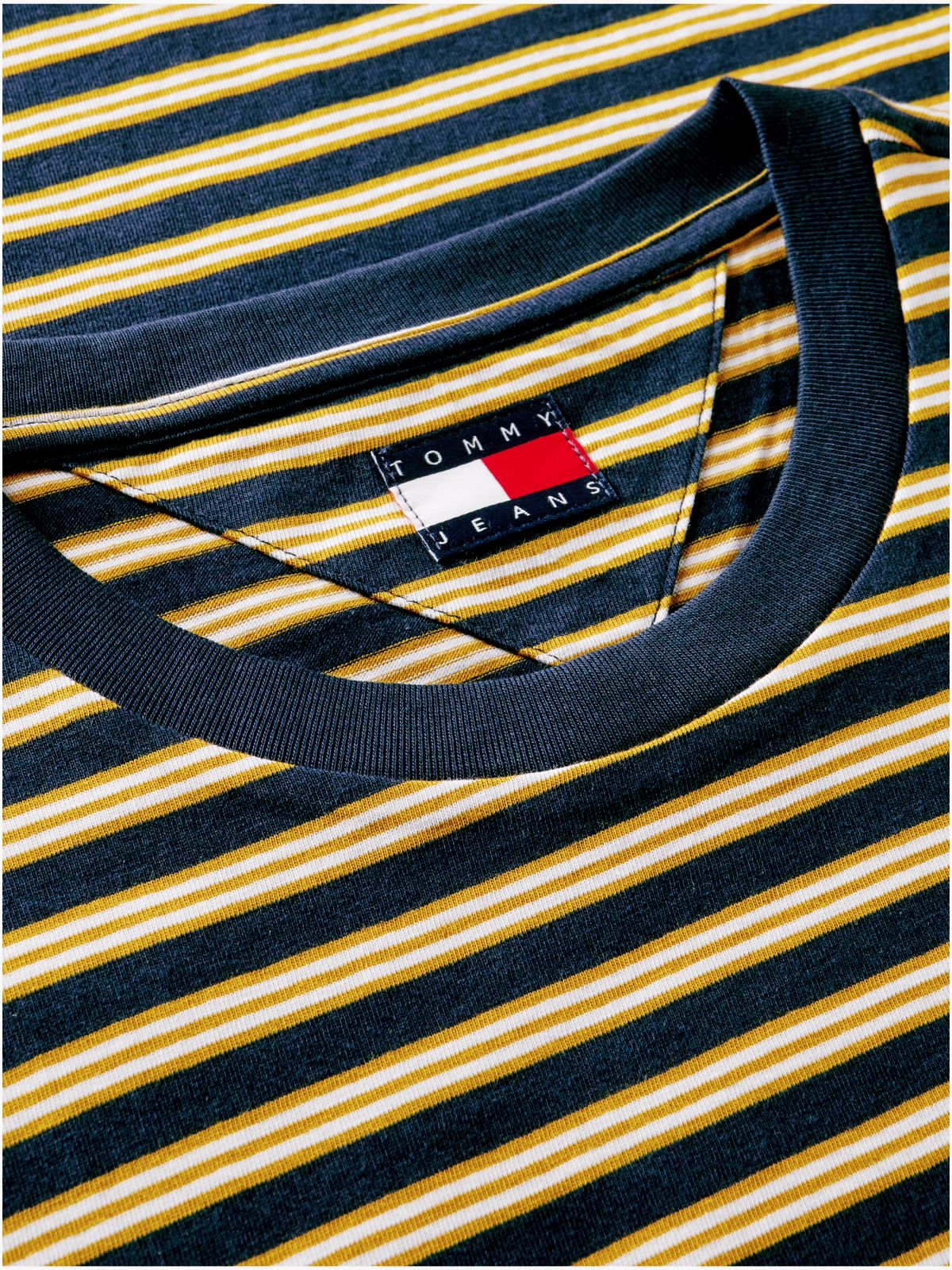 Tommy Flag Stripe Jersey T-Shirt — Blue