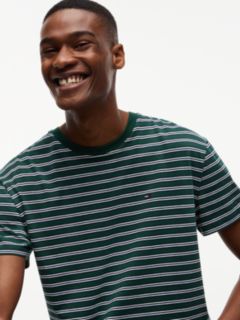 Tommy Flag Stripe Jersey T-Shirt — Green 3