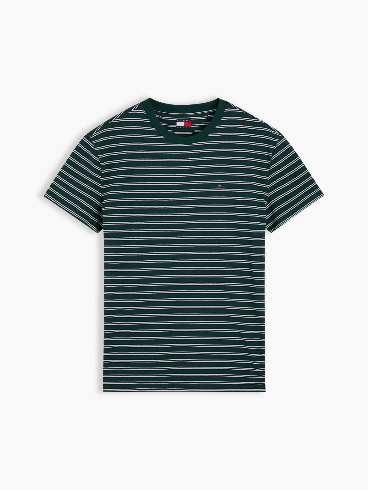Tommy Flag Stripe Jersey T-Shirt — Green