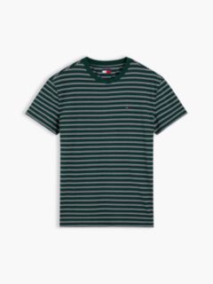 Tommy Flag Stripe Jersey T-Shirt — Green 5