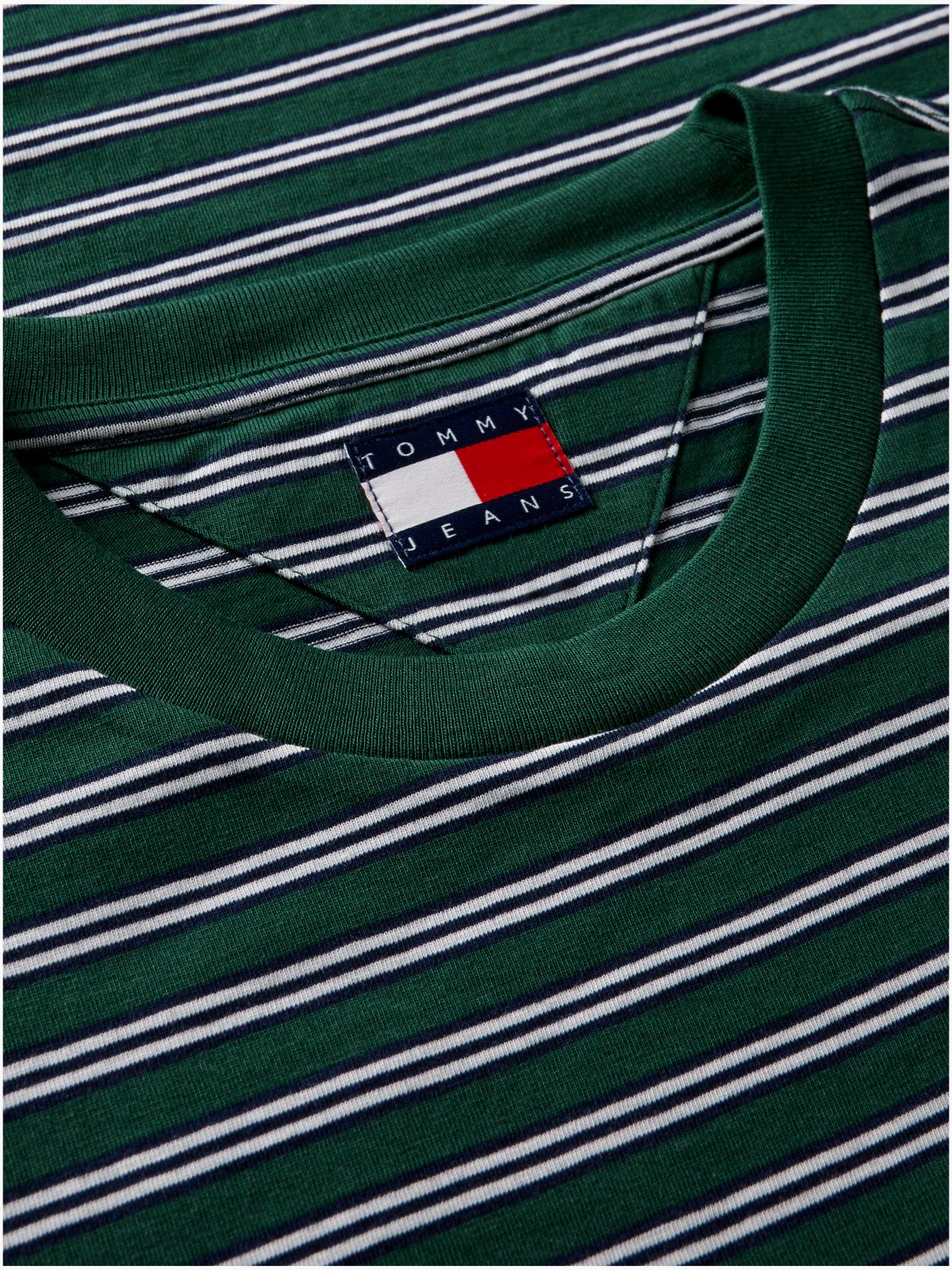 Tommy Flag Stripe Jersey T-Shirt — Green