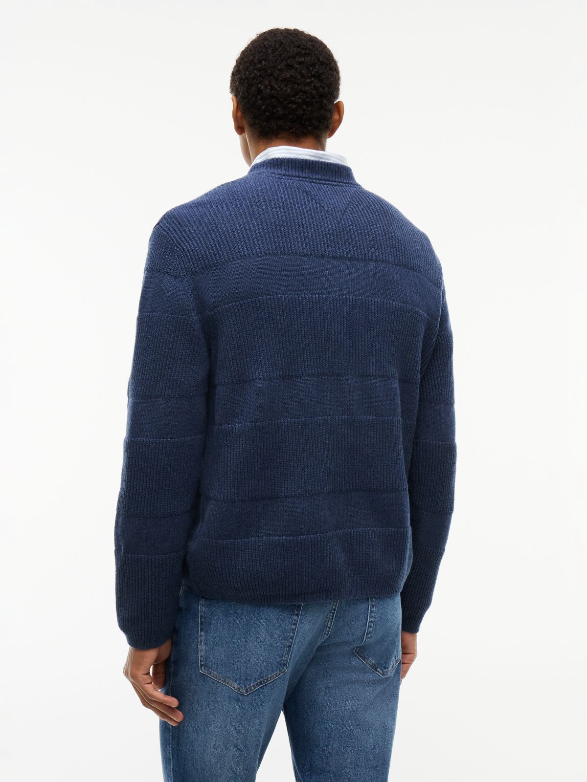 Tommy Badge Textured Jumper — Blue