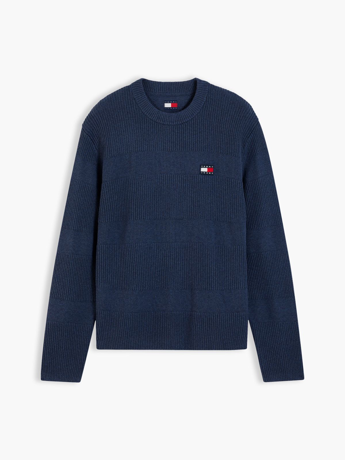 Tommy Badge Textured Jumper — Blue