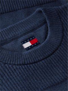 Tommy Badge Textured Jumper — Blue 6