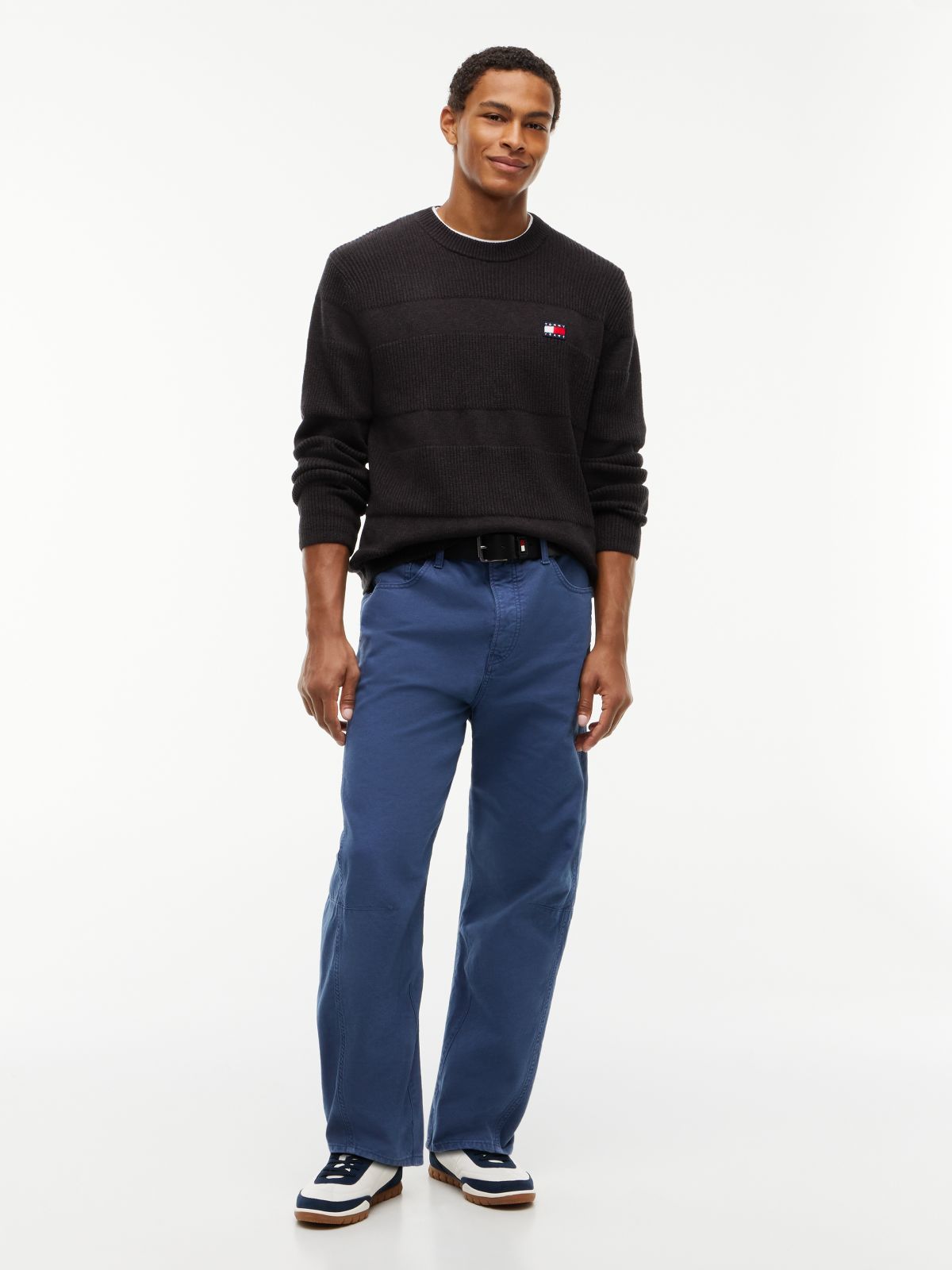 Tommy Badge Textured Jumper — Brown