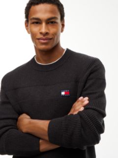 Tommy Badge Textured Jumper — Brown 3