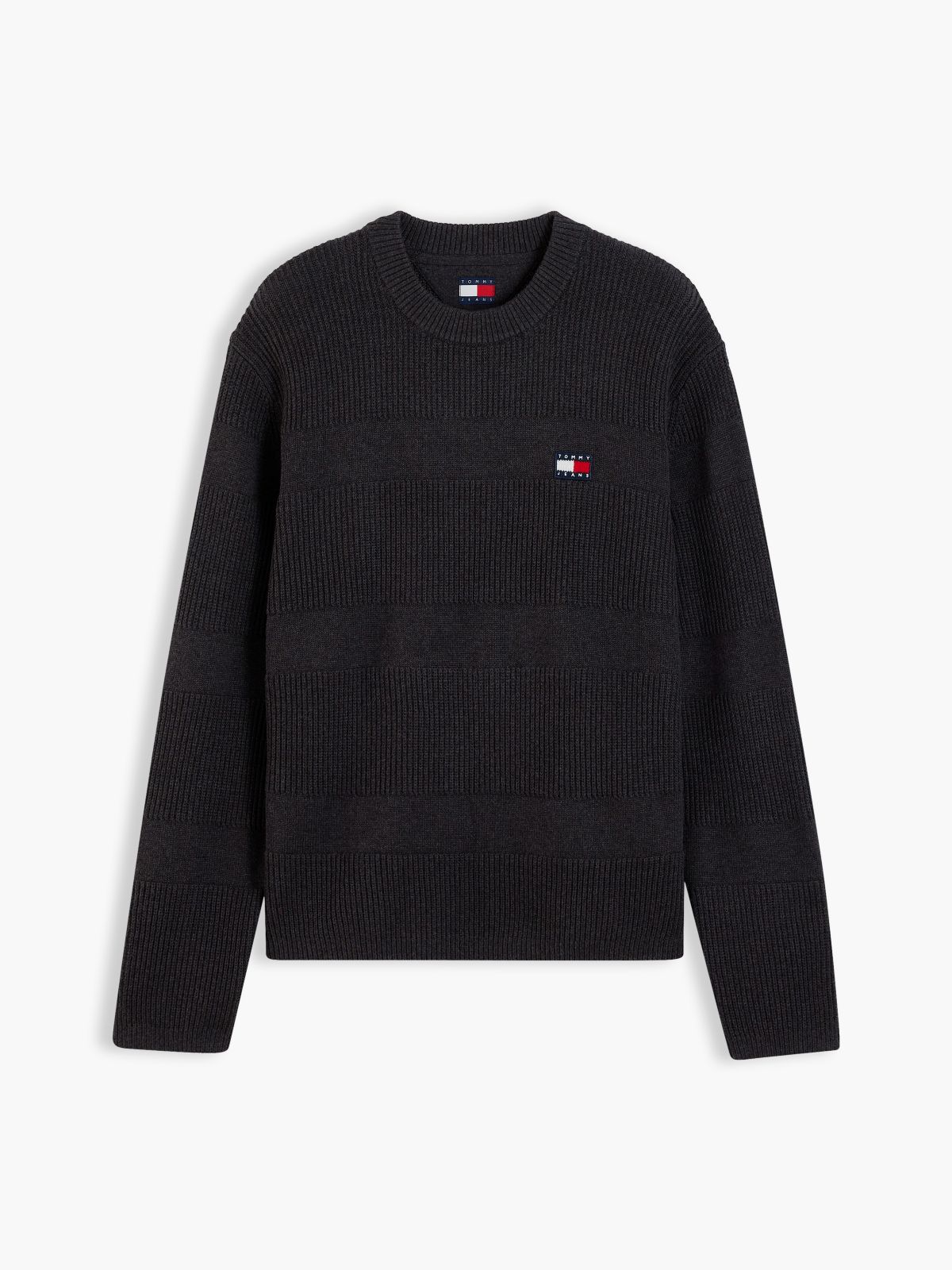 Tommy Badge Textured Jumper — Brown