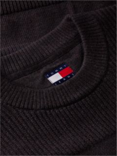 Tommy Badge Textured Jumper — Brown 6