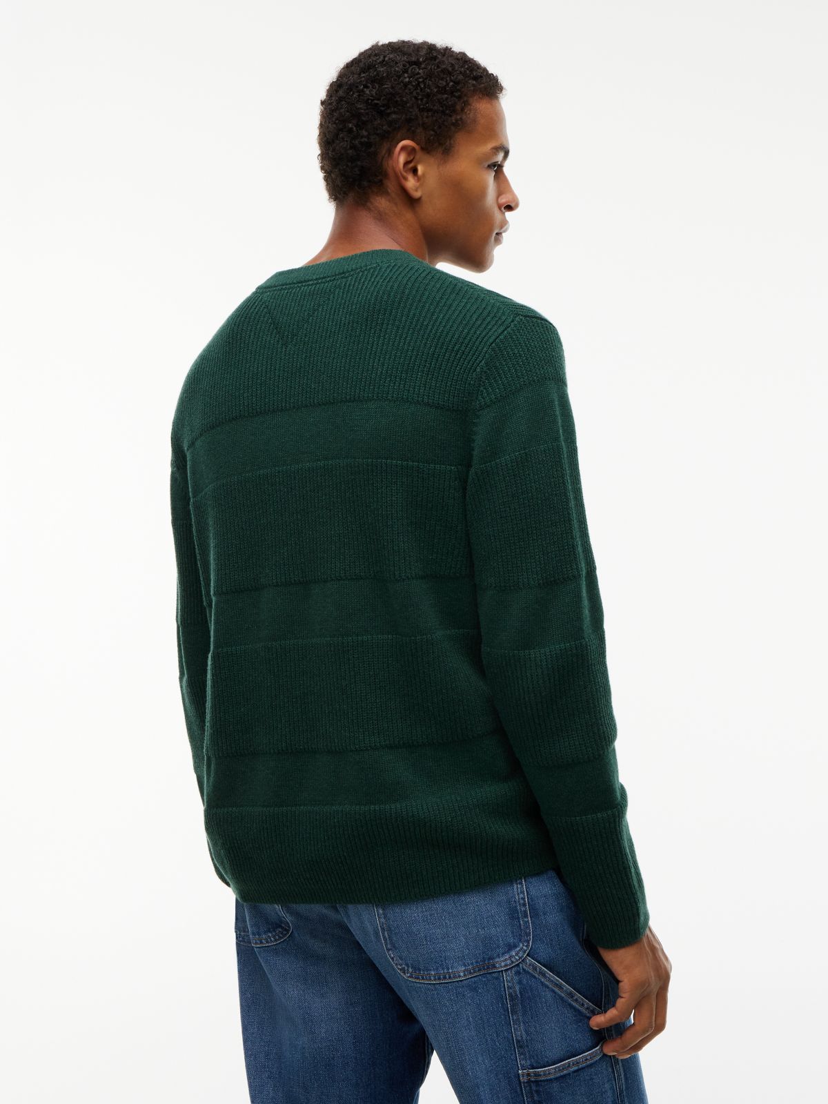 Tommy Badge Textured Jumper — Green