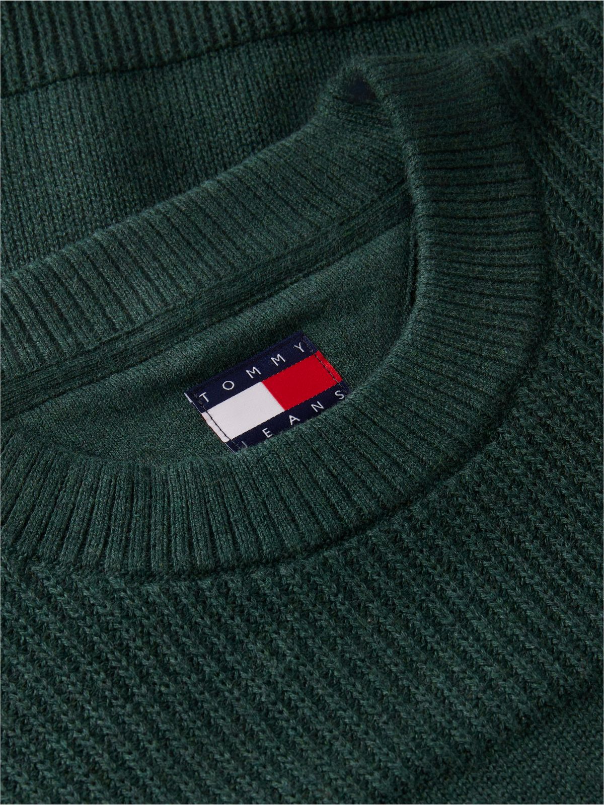 Tommy Badge Textured Jumper — Green