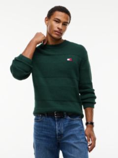 Tommy Badge Textured Jumper — Green 1