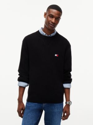 black badge wool blend jumper with alpaca for men tommy jeans