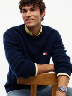 Badge Wool Blend Jumper With Alpaca — Blue 3