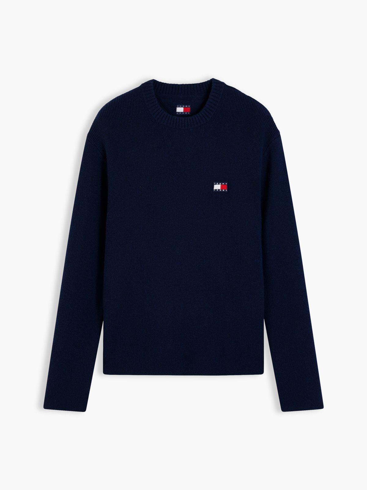 Badge Wool Blend Jumper With Alpaca — Blue