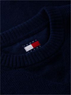 Badge Wool Blend Jumper With Alpaca — Blue 6