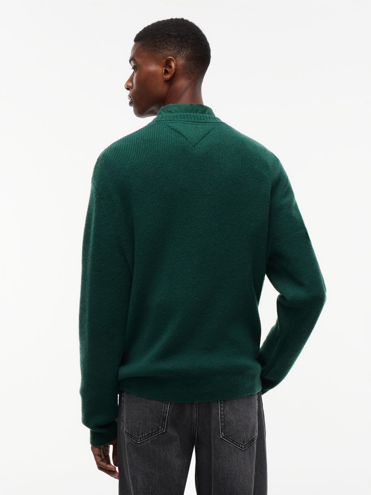 Badge Wool Blend Jumper With Alpaca — Green