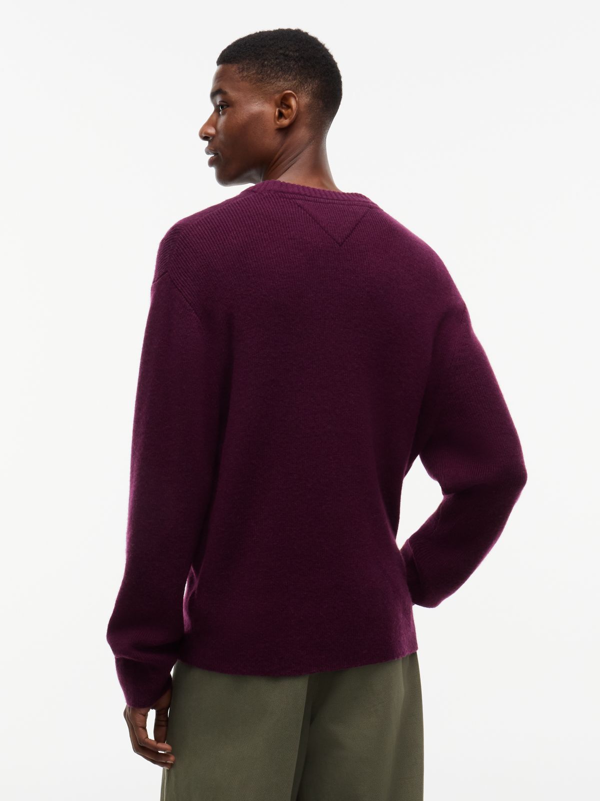 Badge Wool Blend Jumper With Alpaca — Purple