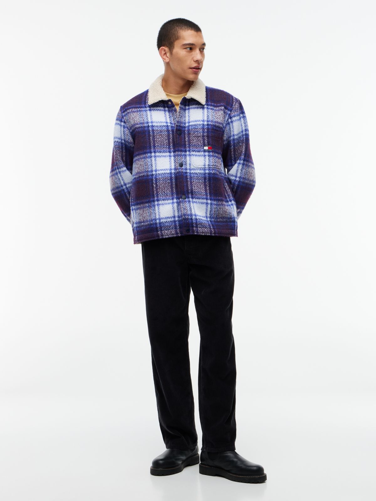 Jaimie Loose Straight Five-Pocket Corduroy Trousers — Black