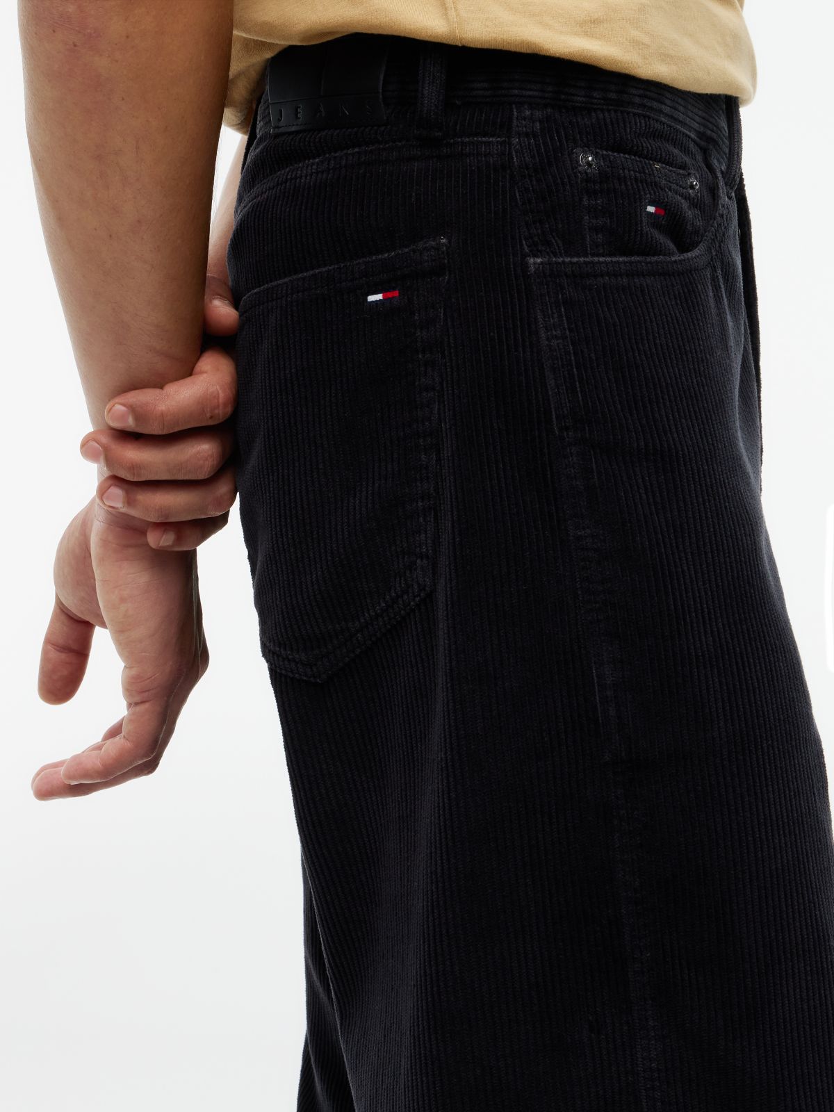 Jaimie Loose Straight Five-Pocket Corduroy Trousers — Black