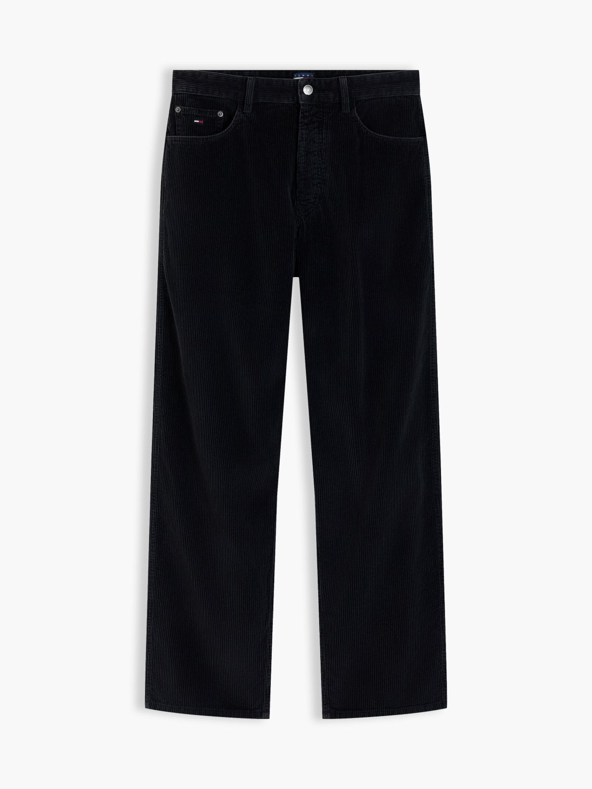 Jaimie Loose Straight Five-Pocket Corduroy Trousers — Black