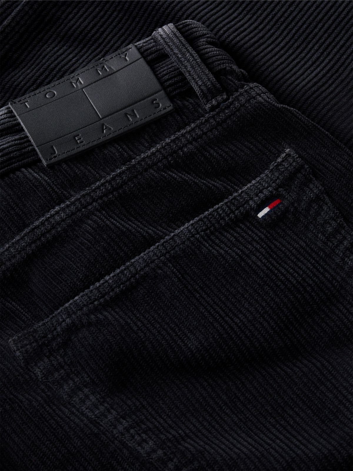 Jaimie Loose Straight Five-Pocket Corduroy Trousers — Black
