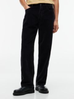 Jaimie Loose Straight Five-Pocket Corduroy Trousers — Black 1