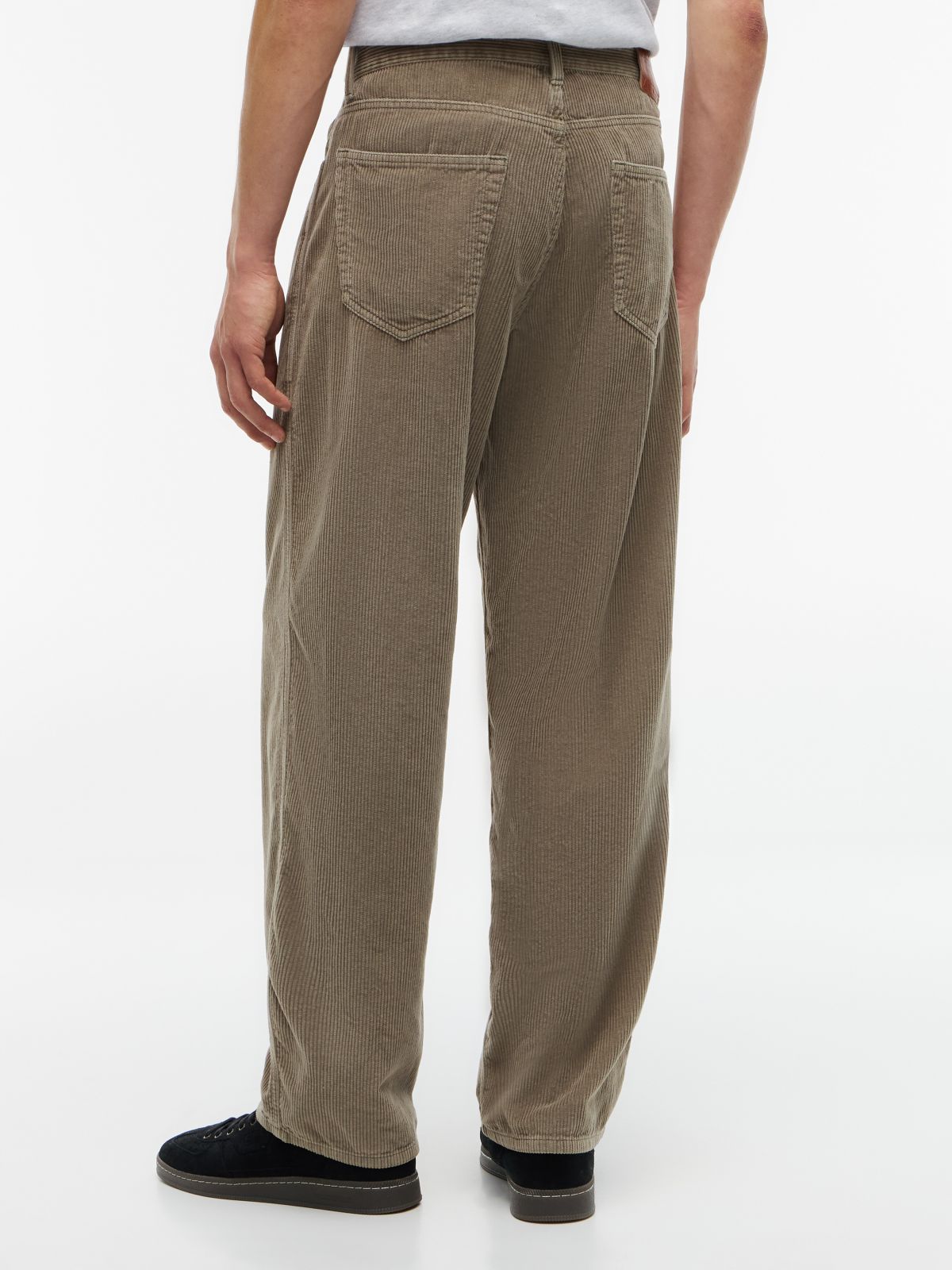 Jaimie Loose Straight Five-Pocket Corduroy Trousers — Green