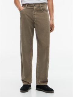 Jaimie Loose Straight Five-Pocket Corduroy Trousers — Green 1