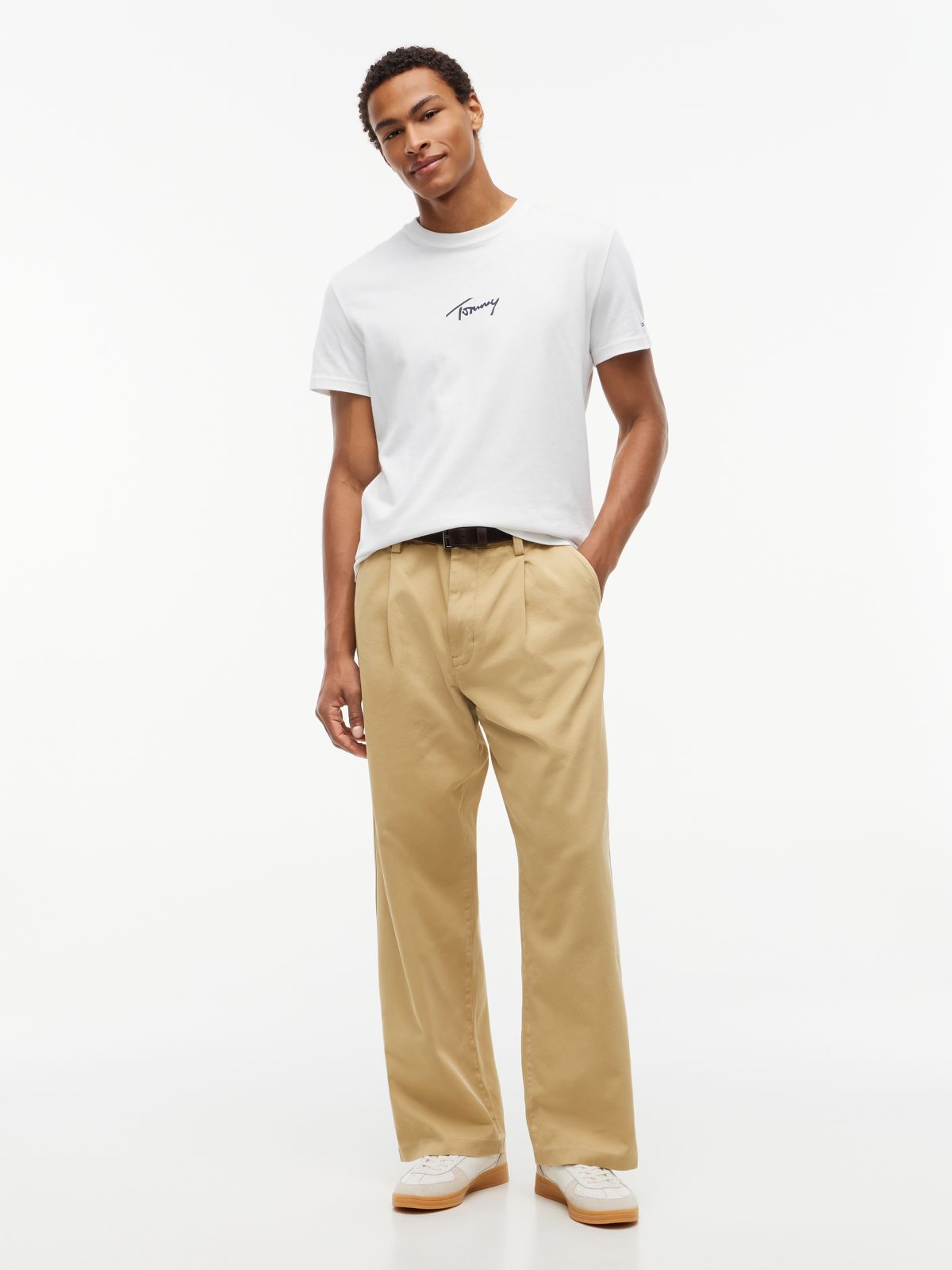 Theo Loose Washed Chinos — Beige