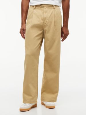 beige theo losse chino met wassing voor heren - tommy jeans