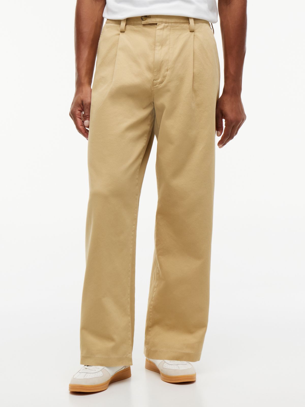 Theo Loose Washed Chinos — Beige