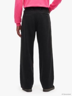 Theo Loose Washed Chinos — Black 4