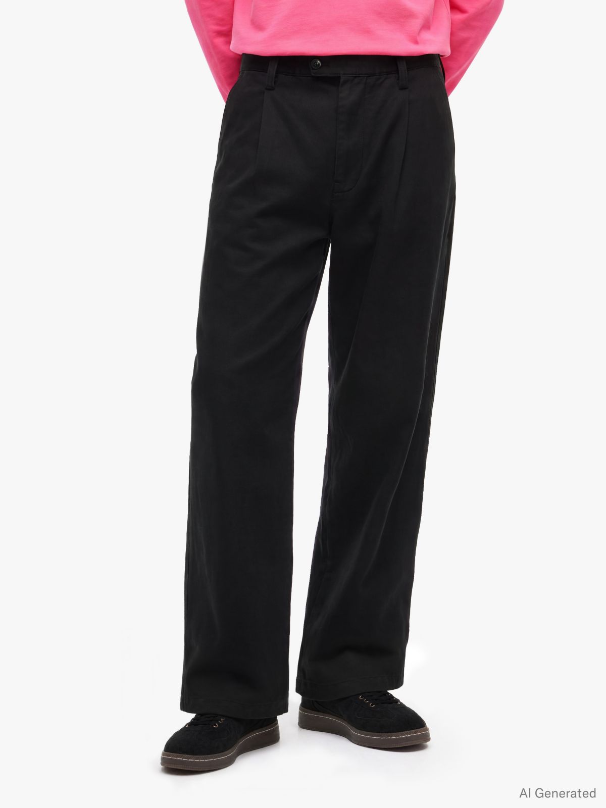 Theo Loose Washed Chinos — Black