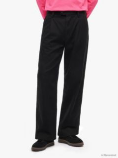 Theo Loose Washed Chinos — Black 1