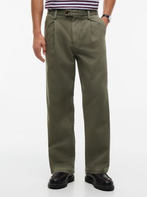 green theo loose washed chinos for men tommy jeans