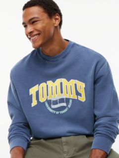 Varsity Logo Relaxed Terry Sweatshirt — Blue 3