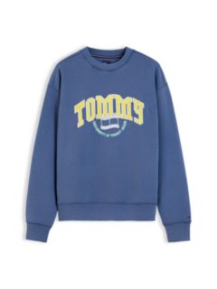 Varsity Logo Relaxed Terry Sweatshirt — Blue 5