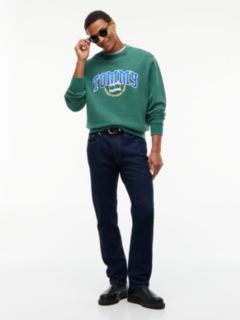 Varsity Logo Relaxed Terry Sweatshirt — Green 2