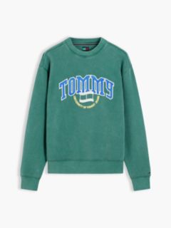 Varsity Logo Relaxed Terry Sweatshirt — Green 5