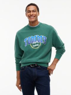 Varsity Logo Relaxed Terry Sweatshirt — Green 1